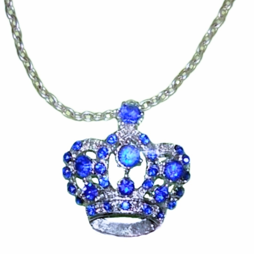 Royal Crystal Crown Pendant Necklace